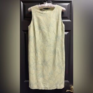 Tommy Bahama 100% Silk Light Green Floral Shift Dress